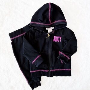 Juicy Couture Baby Girls Black Hooded Tracksuit